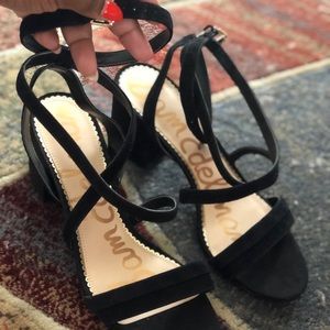 Sammy Suede Ankle Strap Block Heel Dress Sandals